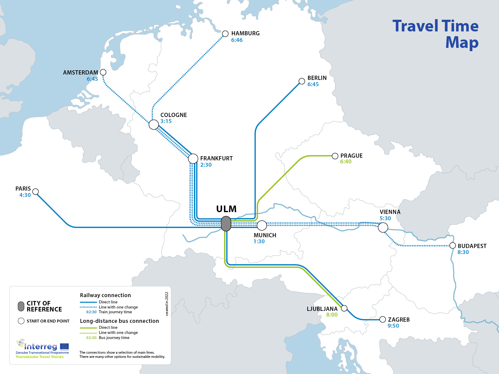 Travel Time Map - Ulm (enlarge image)